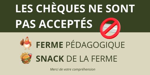 Les chèques ne sont pas acceptés OUEZY